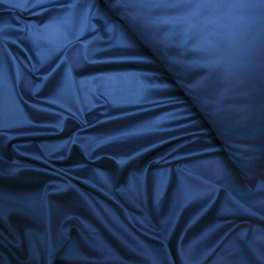 Dark blue satin bed linen